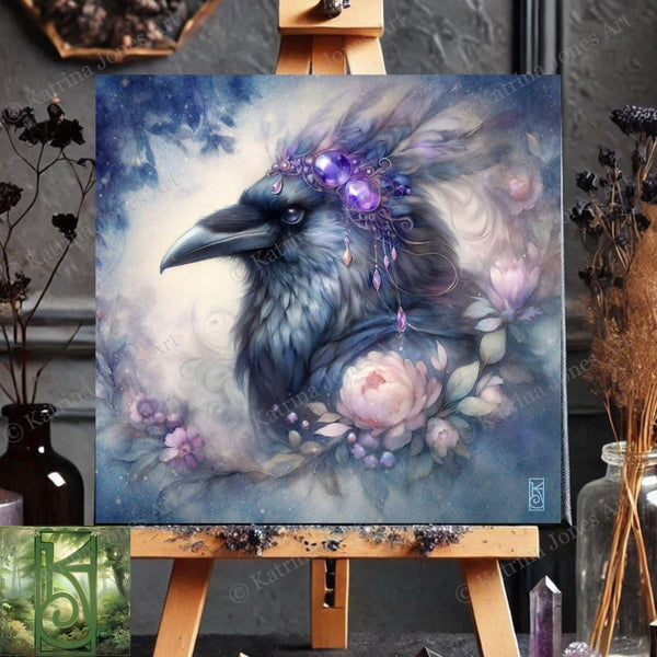Enchanted Animal Spirit Raven Painting Art Print