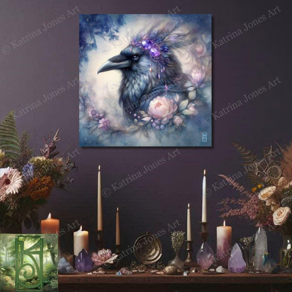 Enchanted Animal Spirit Raven Painting Art Print
