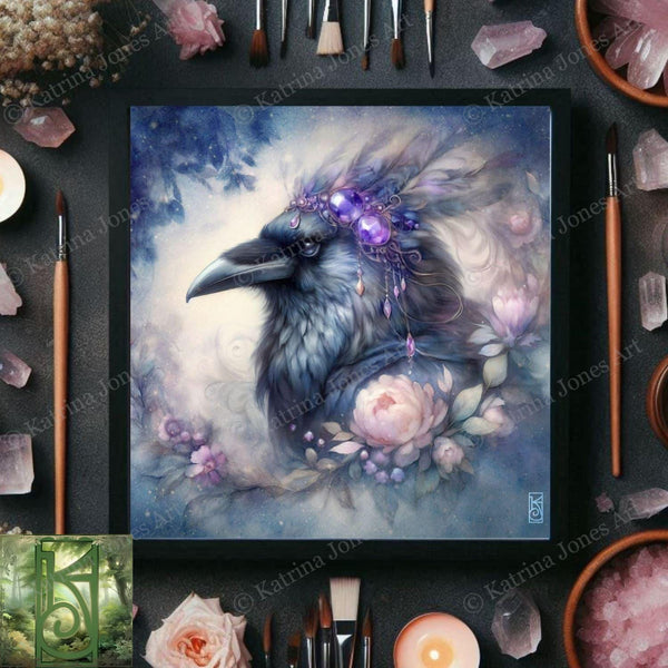 Enchanted Animal Spirit Raven Painting Art Print
