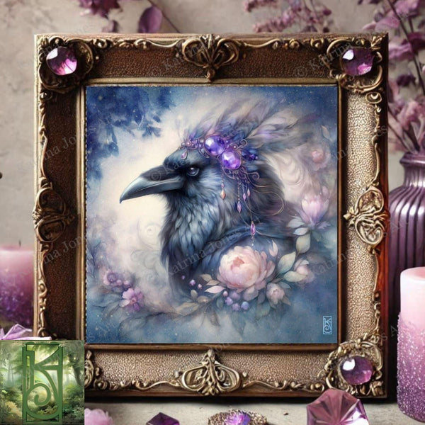 Enchanted Animal Spirit Raven Painting Art Print