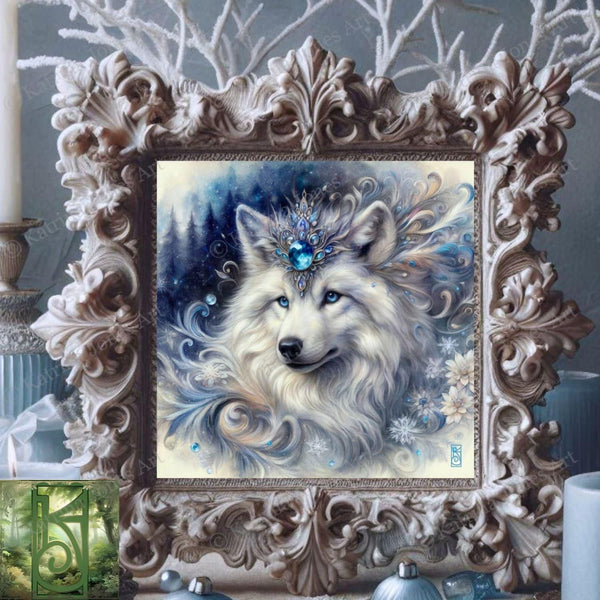 Enchanted Animal Spirit Wolf Painting Art Print