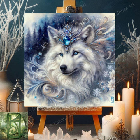 Enchanted Animal Spirit Wolf Painting Art Print
