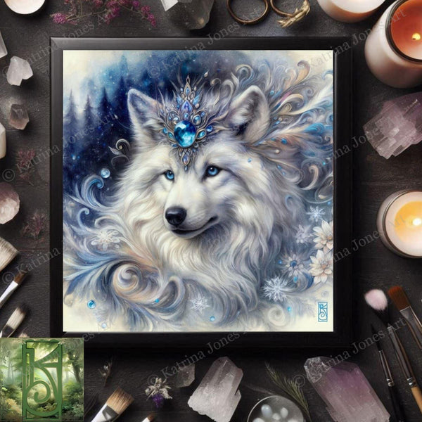 Enchanted Animal Spirit Wolf Painting Art Print