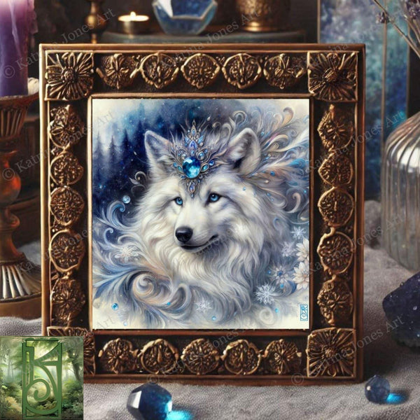 Enchanted Animal Spirit Wolf Painting Art Print