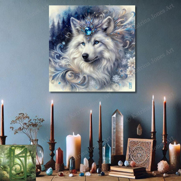 Enchanted Animal Spirit Wolf Painting Art Print