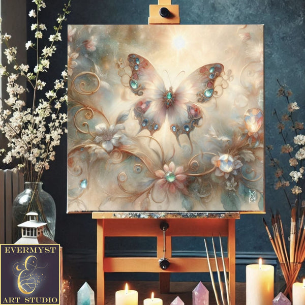 Enchanted Animal Spirit Butterfly Painting Art Print