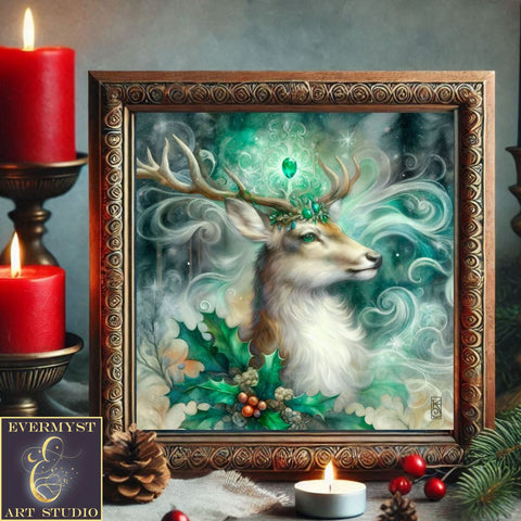 Enchanted Animal Spirit Deer Painting Art Print