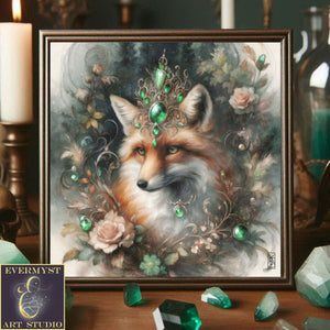 Enchanted Animal Spirit Fox Painting Art Print