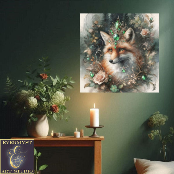 Enchanted Animal Spirit Fox Painting Art Print