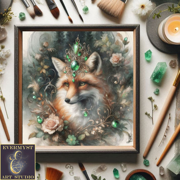 Enchanted Animal Spirit Fox Painting Art Print