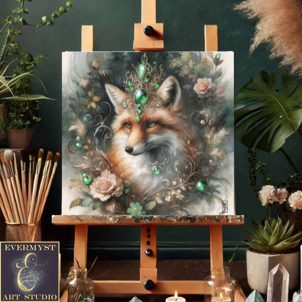 Enchanted Animal Spirit Fox Painting Art Print