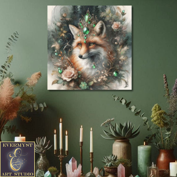 Enchanted Animal Spirit Fox Painting Art Print