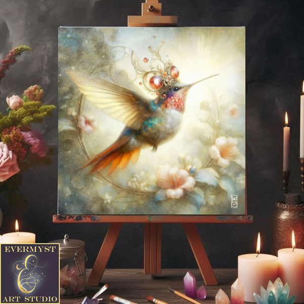 Enchanted Animal Spirit Hummingbird Painting Art Print