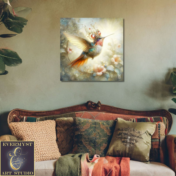 Enchanted Animal Spirit Hummingbird Painting Art Print