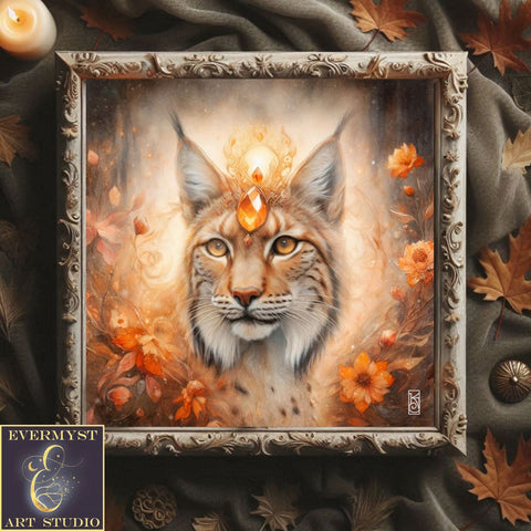 Enchanted Animal Spirit Lynx Painting Art Print