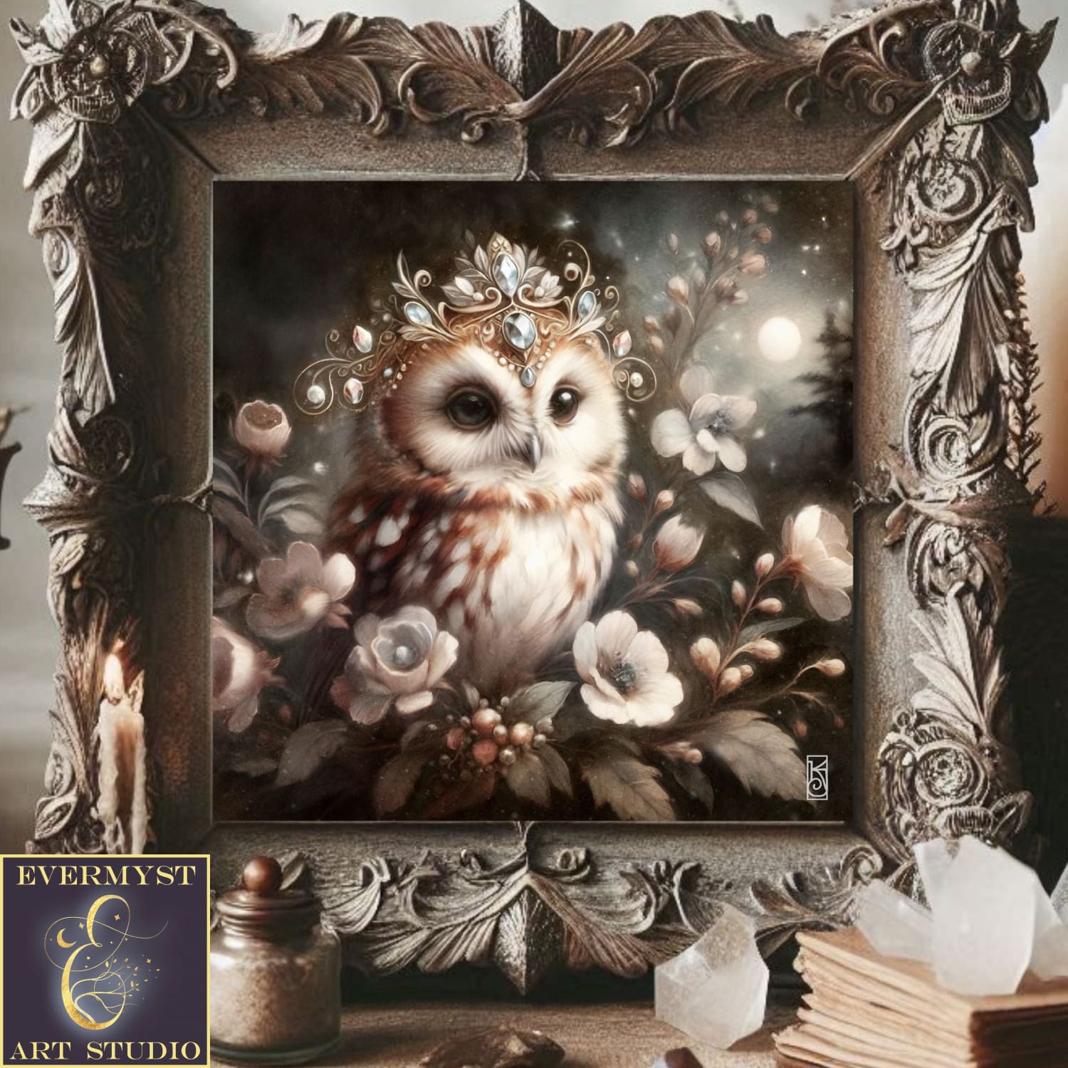 Enchanted Animal Spirit Owl Painting Art Print