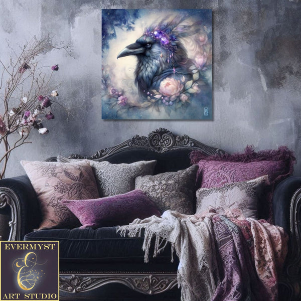 Enchanted Animal Spirit Raven Painting Art Print