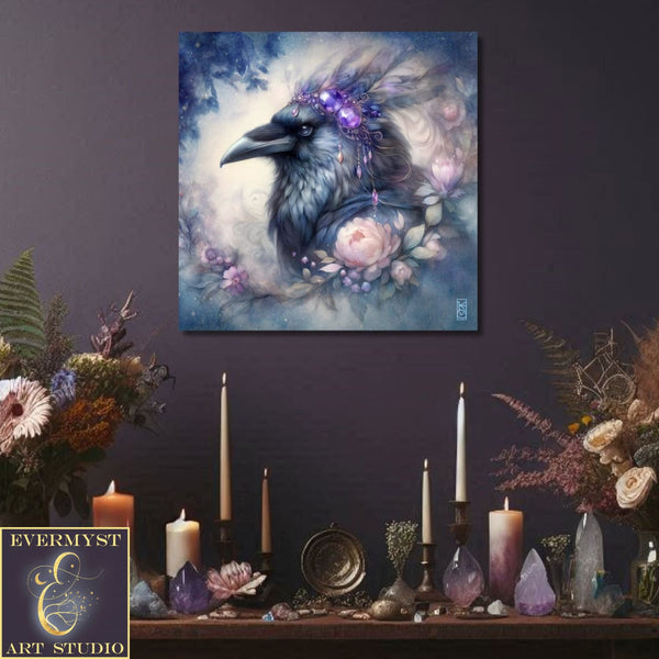 Enchanted Animal Spirit Raven Painting Art Print