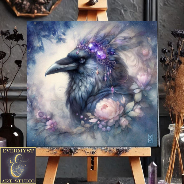 Enchanted Animal Spirit Raven Painting Art Print