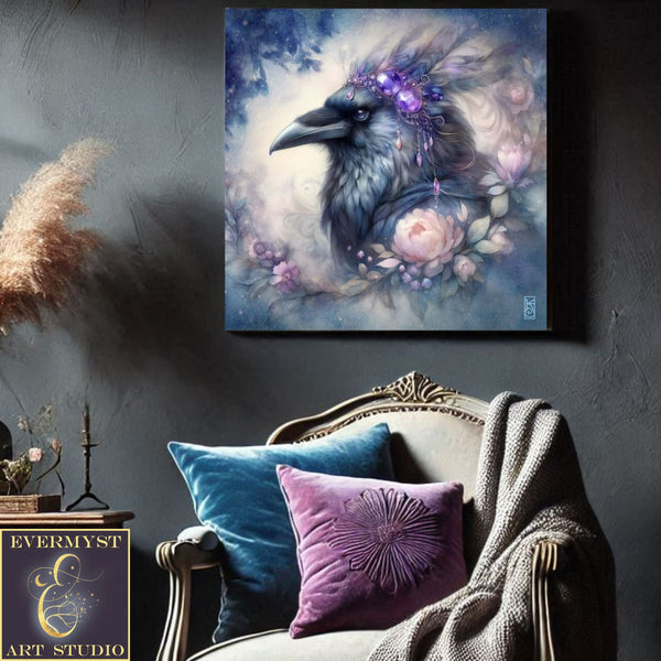 Enchanted Animal Spirit Raven Painting Art Print