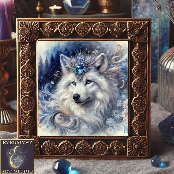 Enchanted Animal Spirit Wolf Painting Art Print