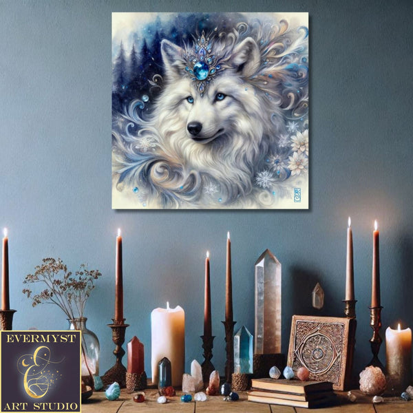 Enchanted Animal Spirit Wolf Painting Art Print