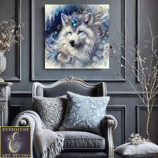 Enchanted Animal Spirit Wolf Painting Art Print