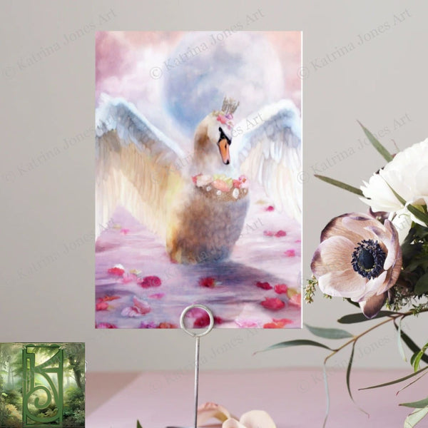 Enchanted Fantasy Swan Beautiful Romantic Love Greeting Card