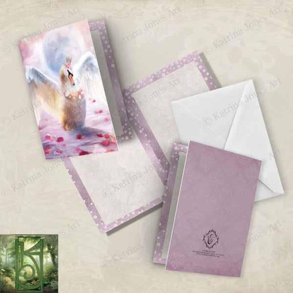 Enchanted Fantasy Swan Beautiful Romantic Love Greeting Card