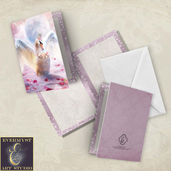 Enchanted Fantasy Swan Beautiful Romantic Love Greeting Card