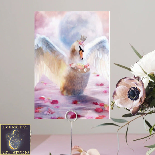 Enchanted Fantasy Swan Beautiful Romantic Love Greeting Card