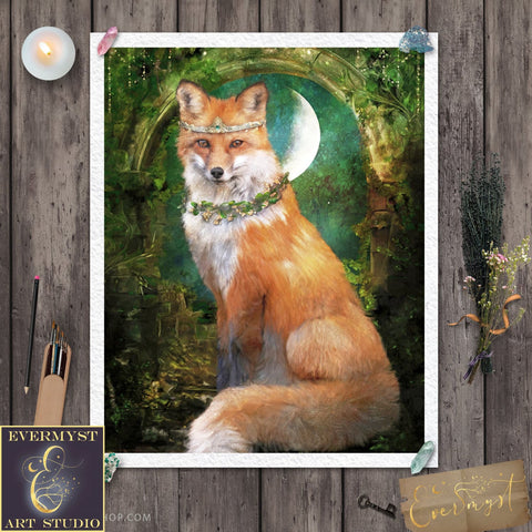 Enchanted Forest Fox Fine Art Print Giclee - Limited Signed Collectors Edition