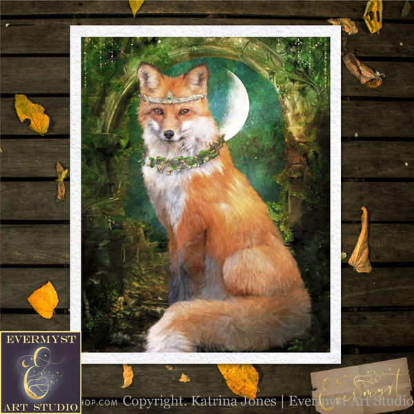 Enchanted Forest Fox Fine Art Print Giclee - Limited Signed Collectors Edition Soft Matte Finish