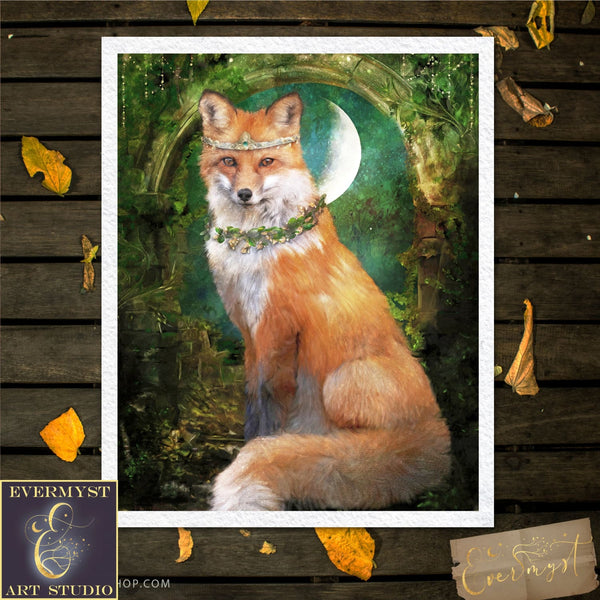 Enchanted Forest Fox Fine Art Print Giclee - Limited Signed Collectors Edition Soft Matte Finish