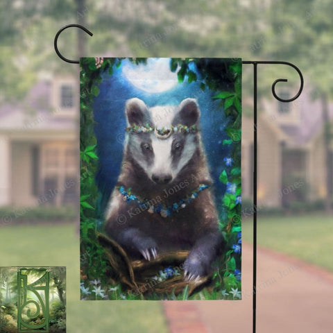 Enchanted Garden Flag - Magical Badger Decoration