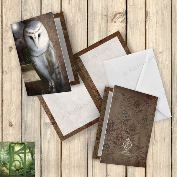 Enchanted Owl Greeting Card Magic Fantasy Animal Beautiful Bank Notecard