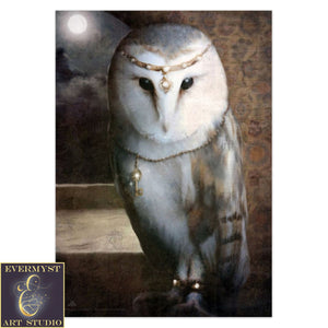 Enchanted Owl Greeting Card Magic Fantasy Animal Beautiful Bank Notecard 1