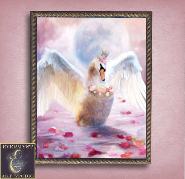 Enchanted Swan Art - Fairy Tale Fantasy Canvas Print