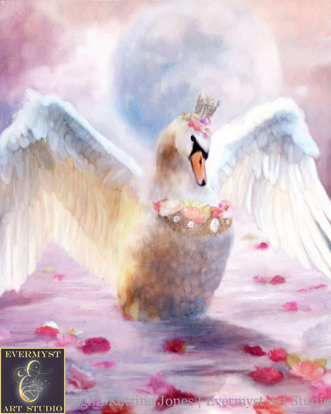 Enchanted Swan Art - Fairy Tale Fantasy Canvas Print