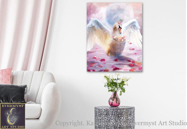 Enchanted Swan Art - Fairy Tale Fantasy Canvas Print