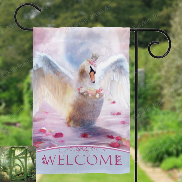 Enchanting White Swan Garden Flag - Magical Decor