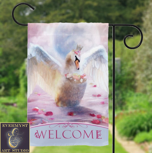 Enchanting White Swan Garden Flag - Magical Decor