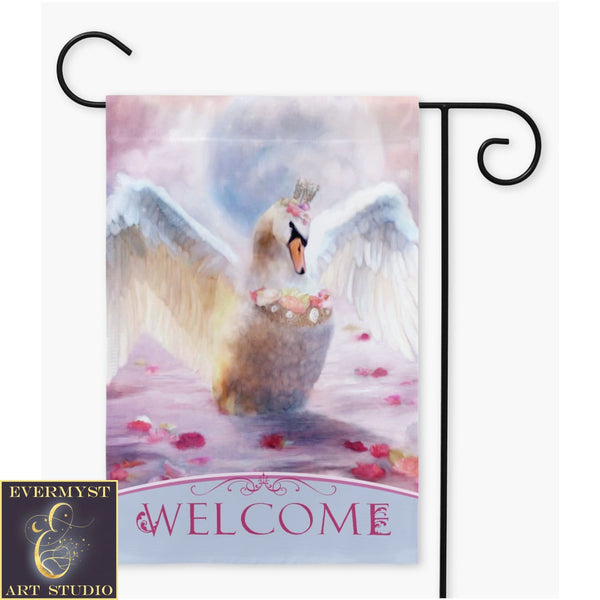 Enchanting White Swan Garden Flag - Magical Decor