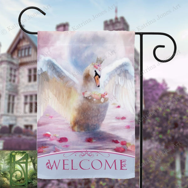 Enchanting White Swan Garden Flag - Magical Decor
