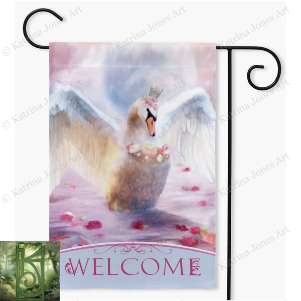 Enchanting White Swan Garden Flag - Magical Decor