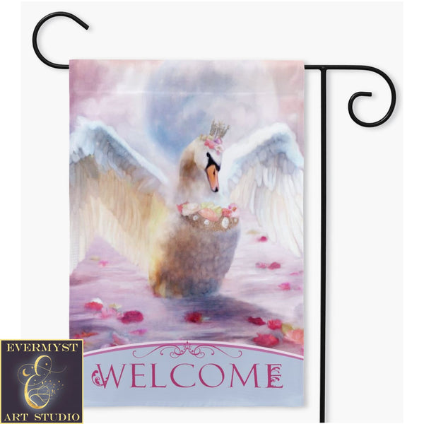 Enchanting White Swan Garden Flag - Magical Decor