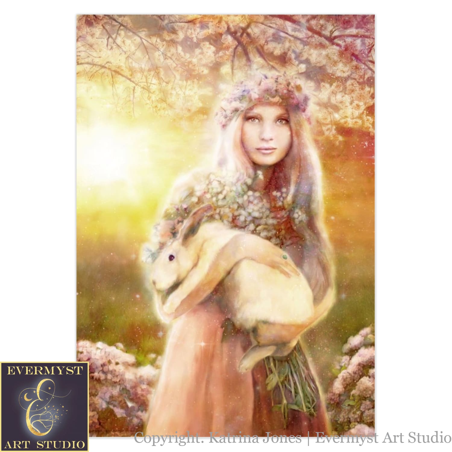 Eostre Goddess Greeting Card Ostara Card Spring Equinox 1