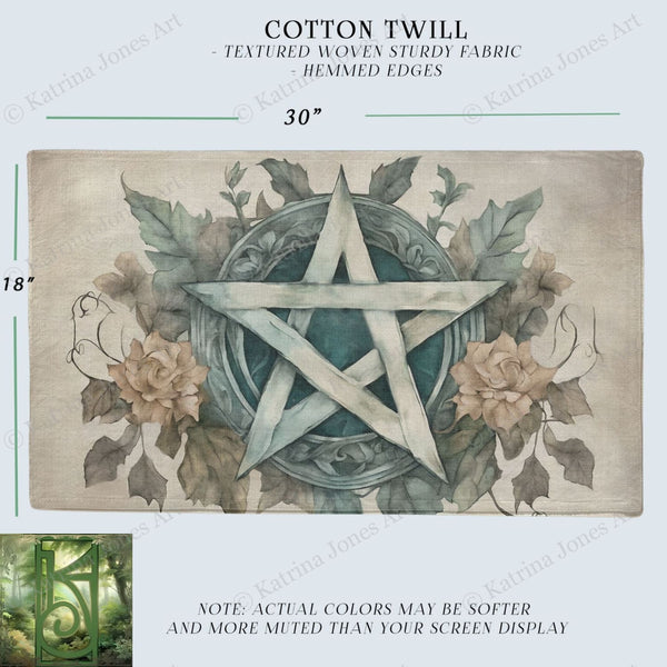 a drawing of a pentagramil with flowers and leaves