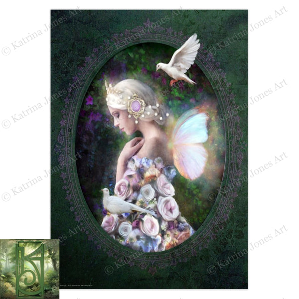 Fairy Greeting Card Peace Flower Fae Beautiful Engagement Sympathy Unique Blank Notecards 1