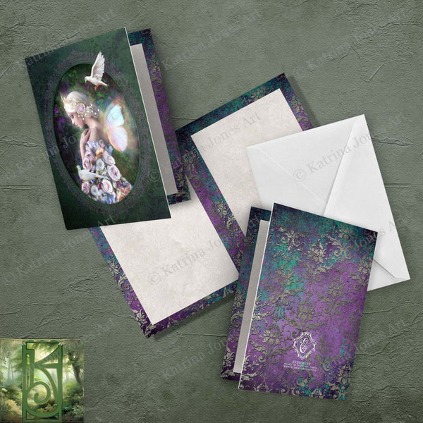Fairy Greeting Card Peace Flower Fae Beautiful Engagement Sympathy Unique Blank Notecards